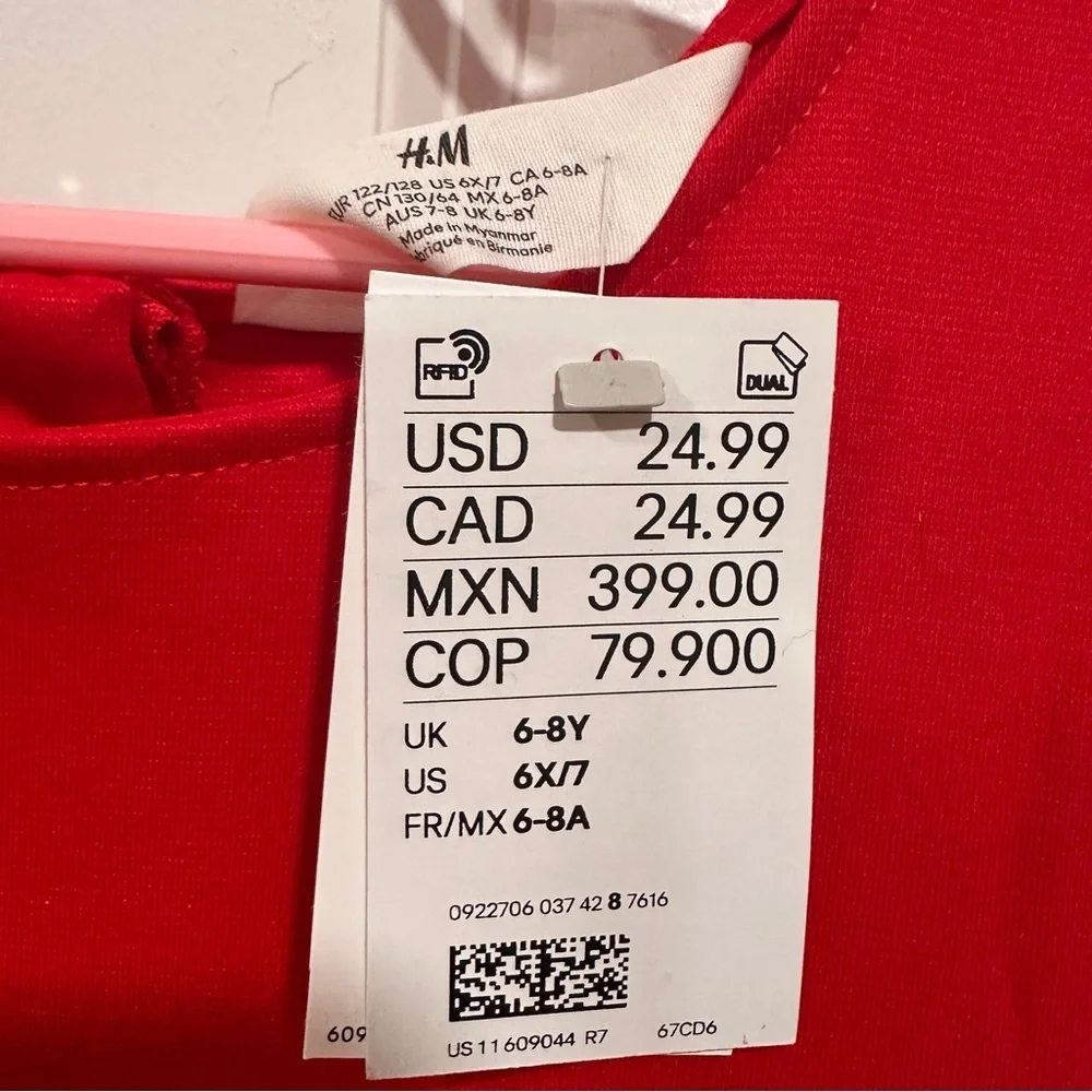 H&M Red Plaid Formal Kids Dress